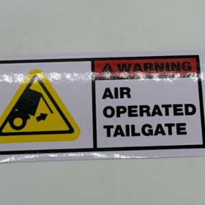 Air operated tailgate sticker