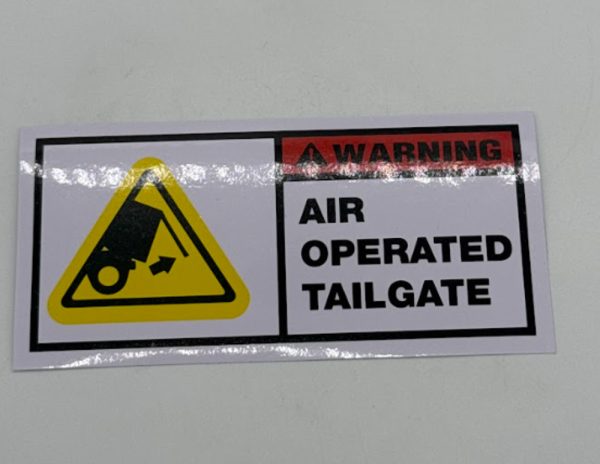 Air operated tailgate sticker