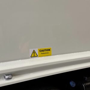 Caution pedestrian sticker