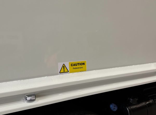 Caution pedestrian sticker