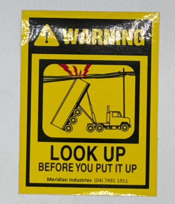 Look up before you put it up sticker